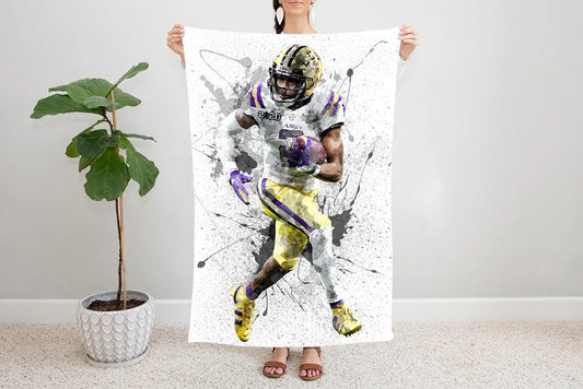 Justin Jefferson Splash Effect Fleece Blanket 