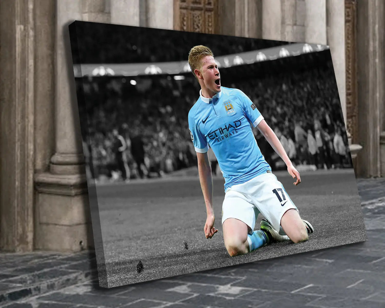 Kevin De Bruyne Black & White Canvas Art 