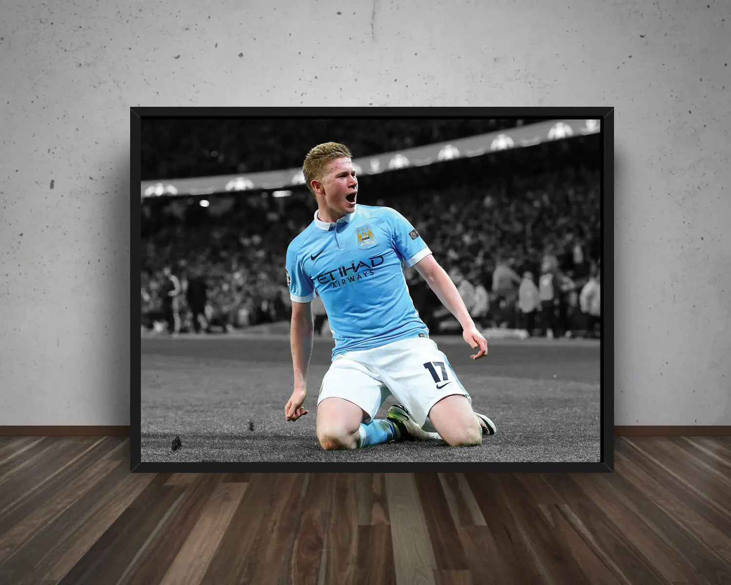 Kevin De Bruyne Black & White Canvas Art 