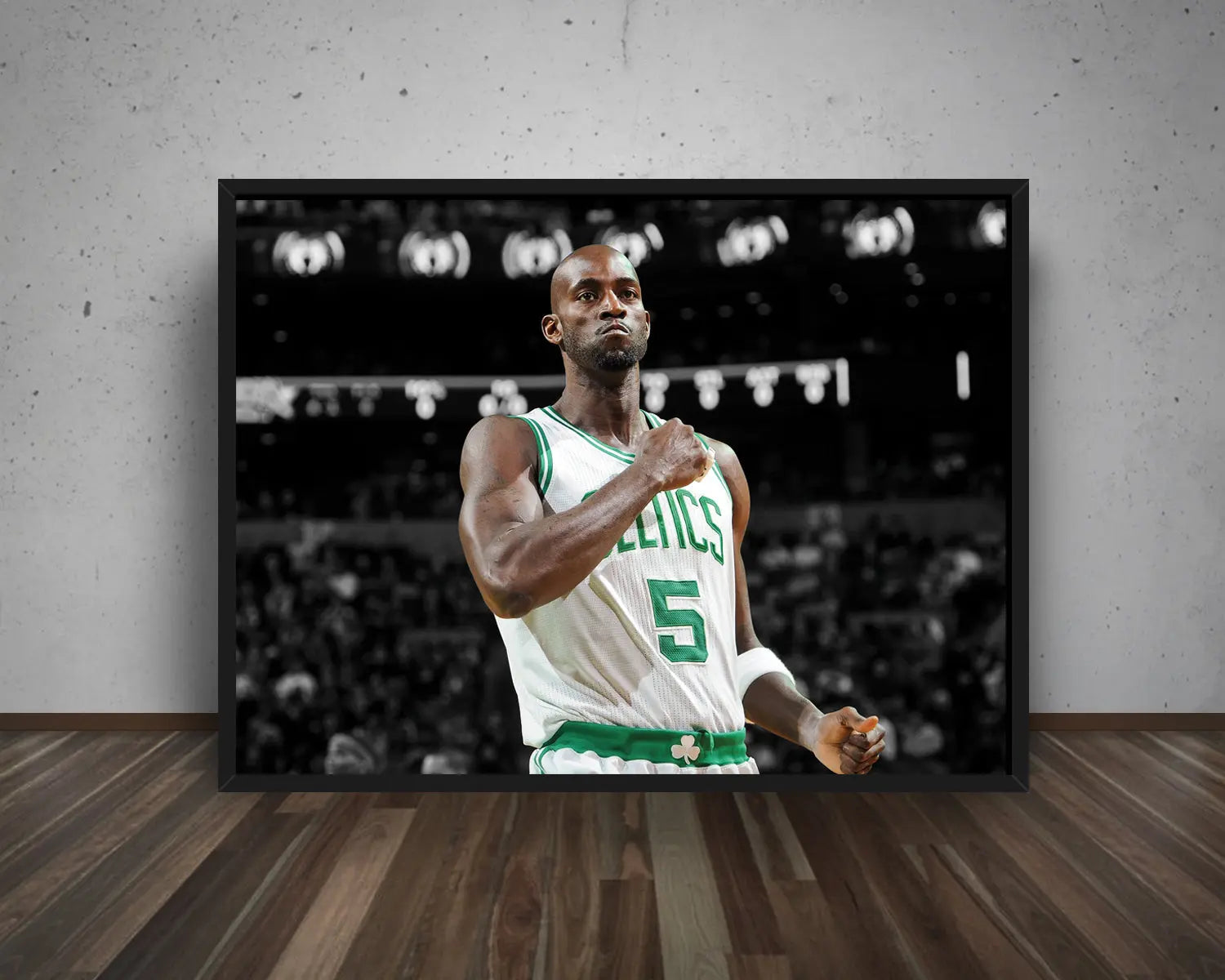 Kevin Garnett Black & White Canvas Art 