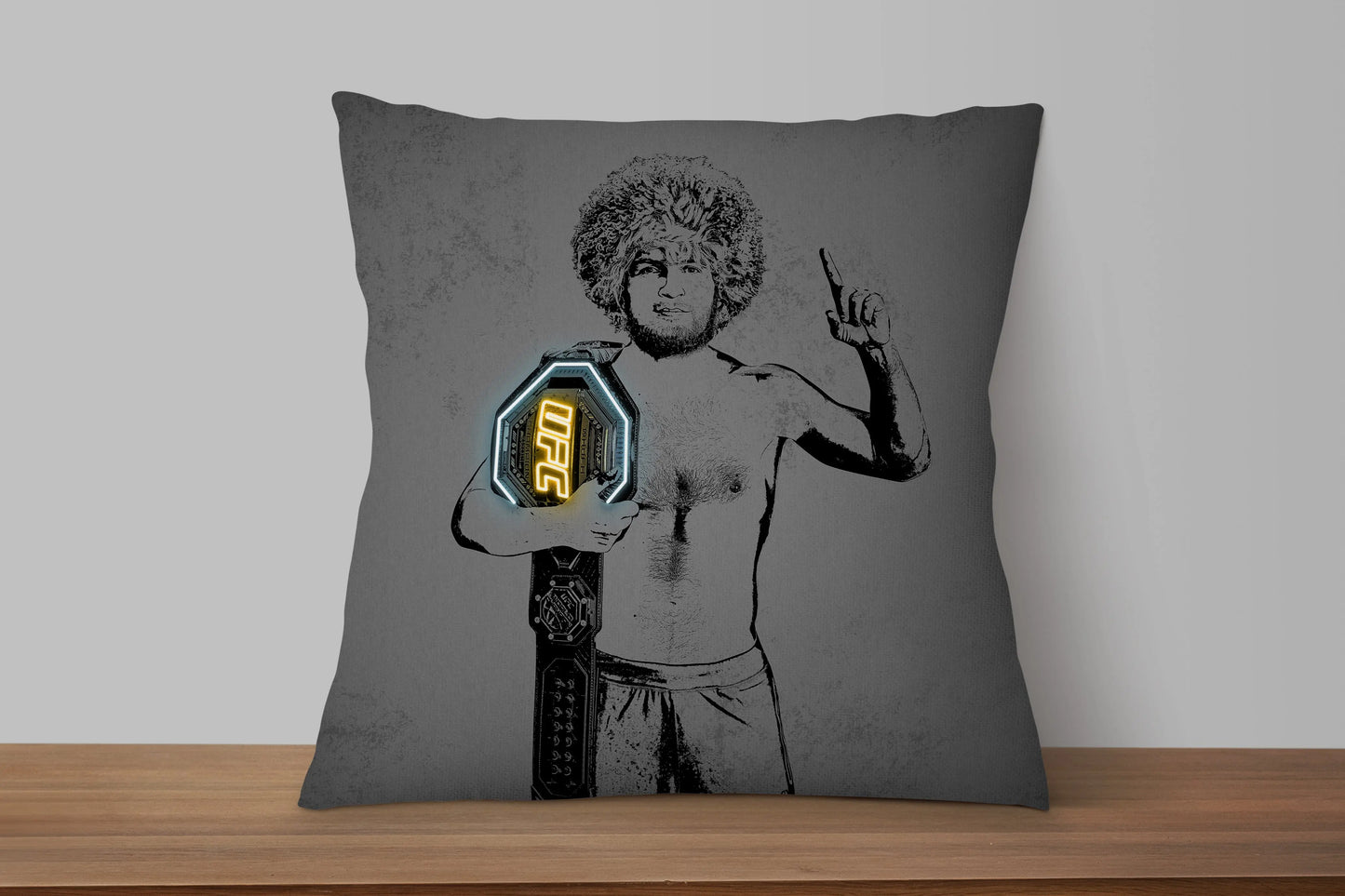 Khabib Nurmagomedov Neon Effect Pillow 