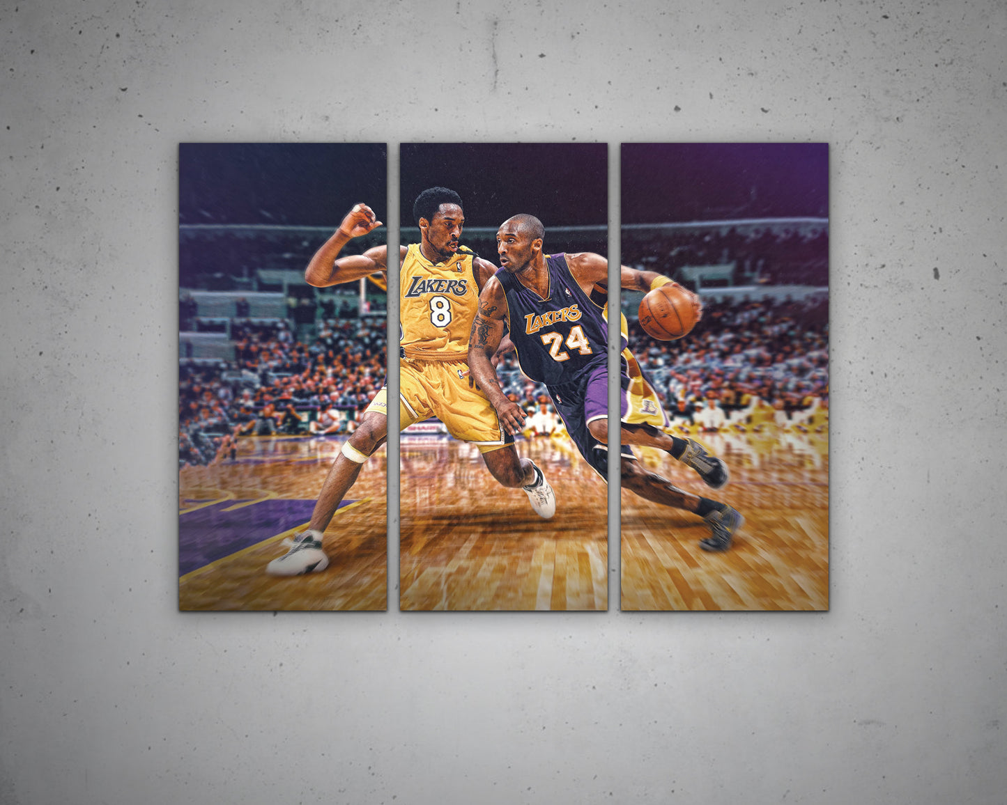 Kobe Bryant No.8 vs Kobe Bryant No.24 Canvas Wall Art 