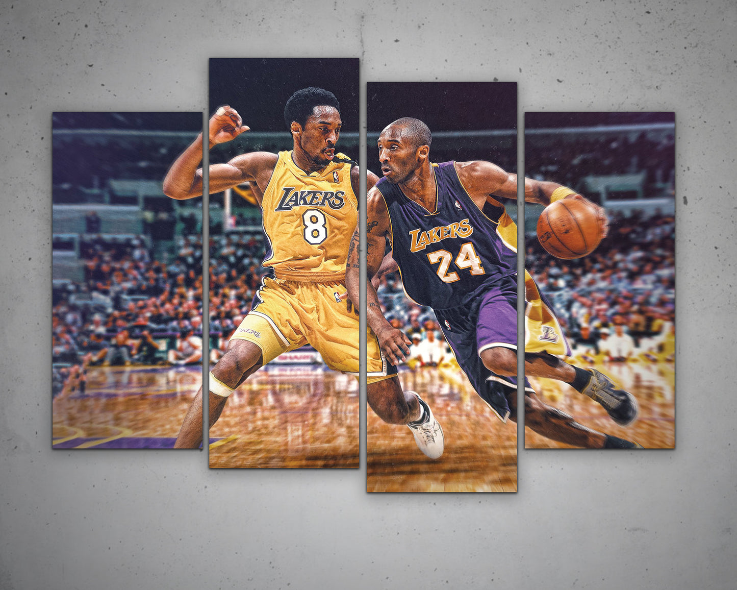 Kobe Bryant No.8 vs Kobe Bryant No.24 Canvas Wall Art 