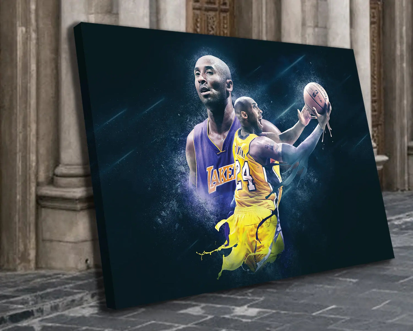 Kobe Bryant Black & White Canvas Art 