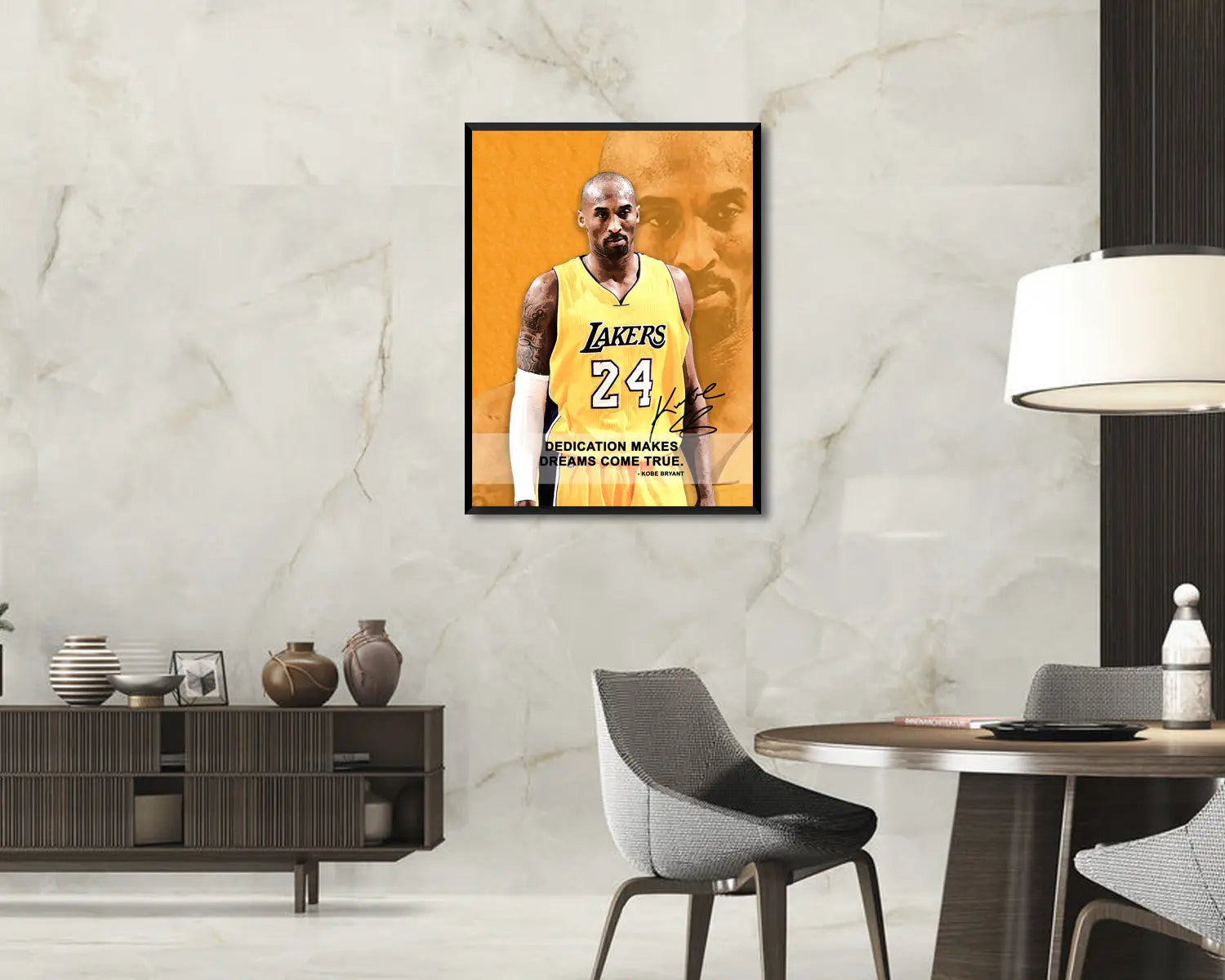 Kobe Bryant Dedication makes dreams come true Canvas Wall Art 