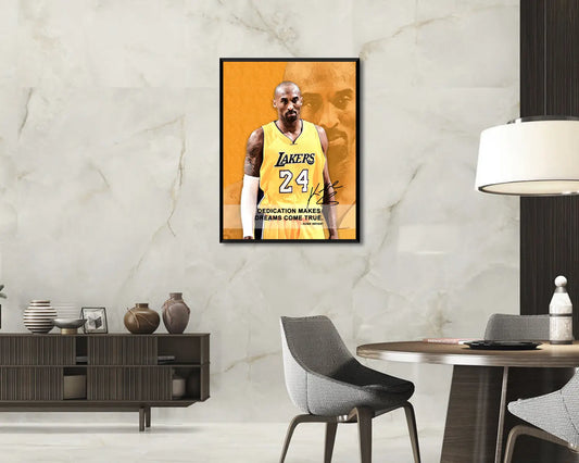 Kobe Bryant Dedication makes dreams come true Canvas Wall Art 