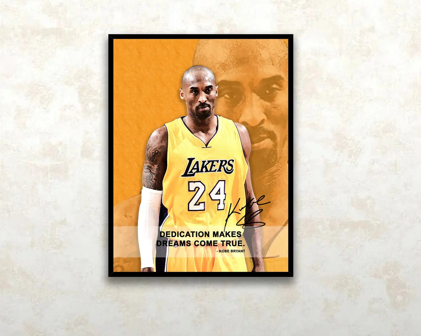 Kobe Bryant Dedication makes dreams come true Canvas Wall Art 