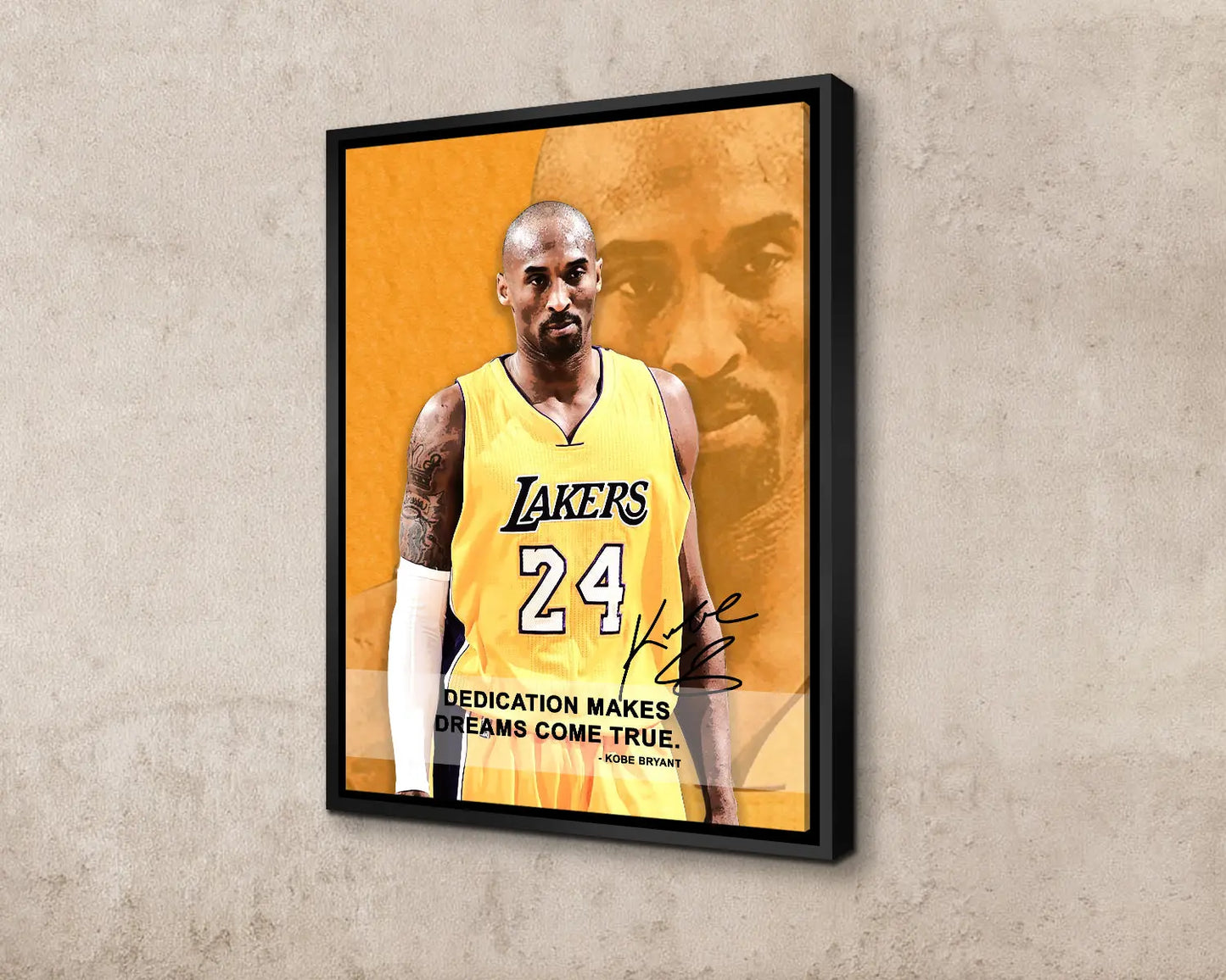 Kobe Bryant Dedication makes dreams come true Canvas Wall Art 