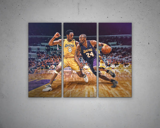 Kobe Bryant No.8 vs Kobe Bryant No.24 Canvas Wall Art