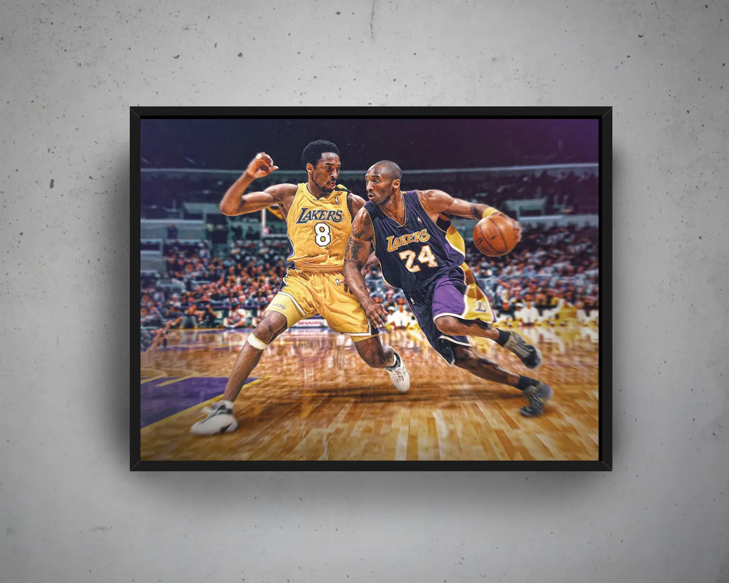 Kobe Bryant No.8 vs Kobe Bryant No.24 Canvas Wall Art 