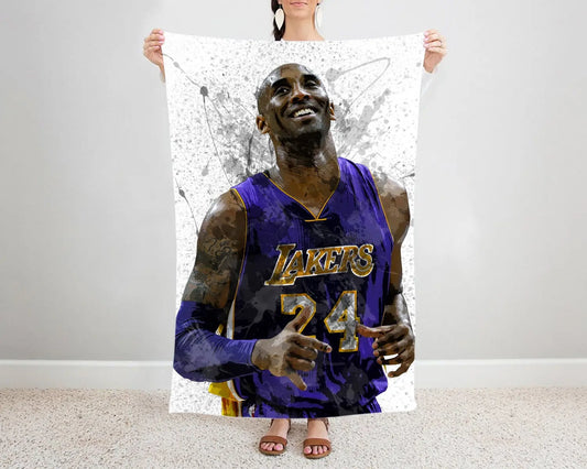 Kobe Bryant Splash Effect Fleece Blanket Style 1