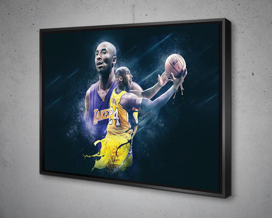 Kobe Bryant Black & White Canvas Art 