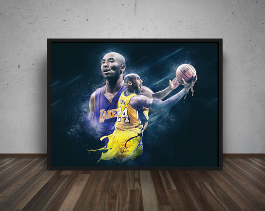 Kobe Bryant Black & White Canvas Art 