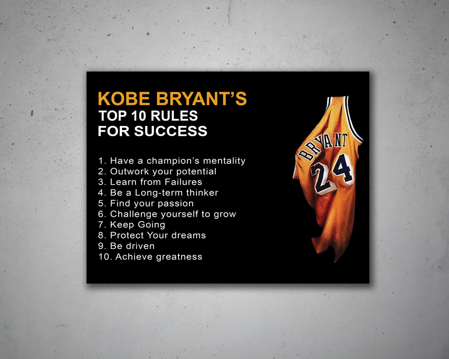 Kobe Rules Kobe Bryant 10 Rules Mamba Mentality Motivation Quotes – My Idea Sports ...