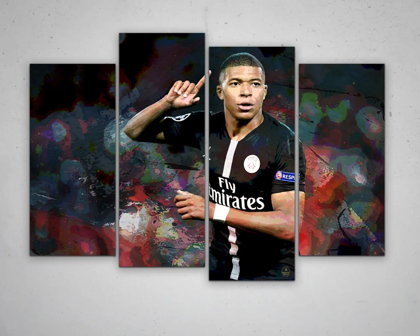 Kylian Mbappe Multicolour Wall Art 