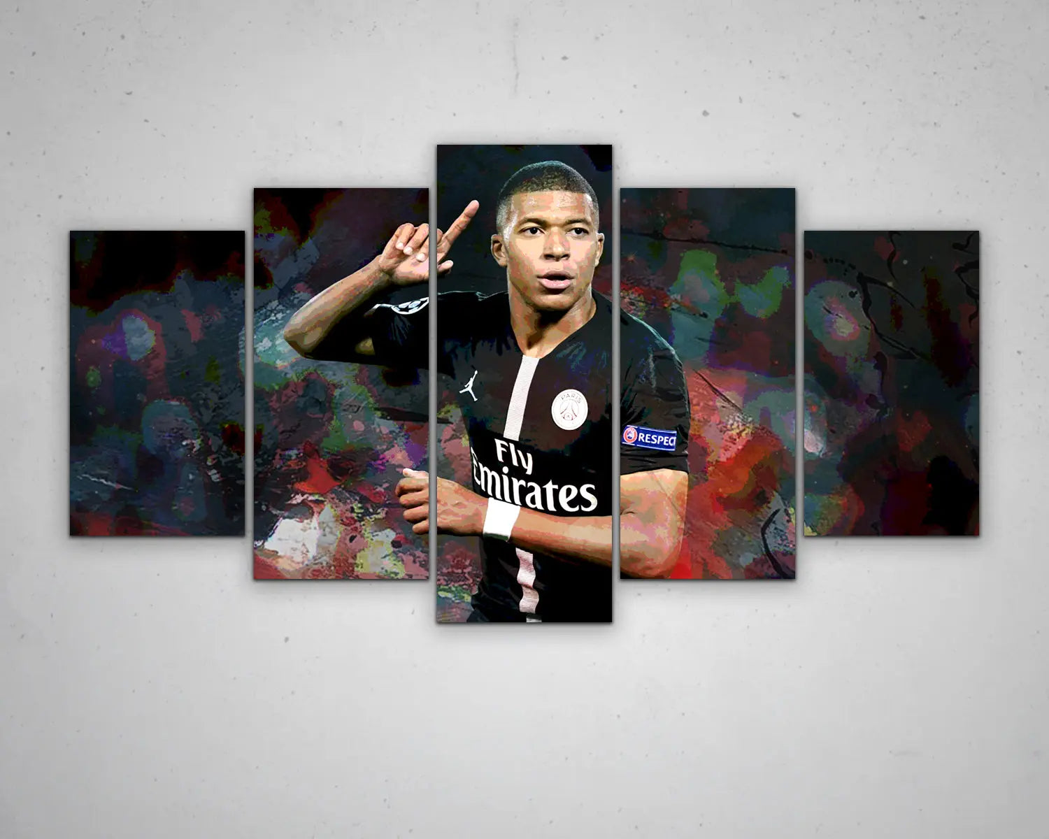 Kylian Mbappe Multicolour Wall Art 