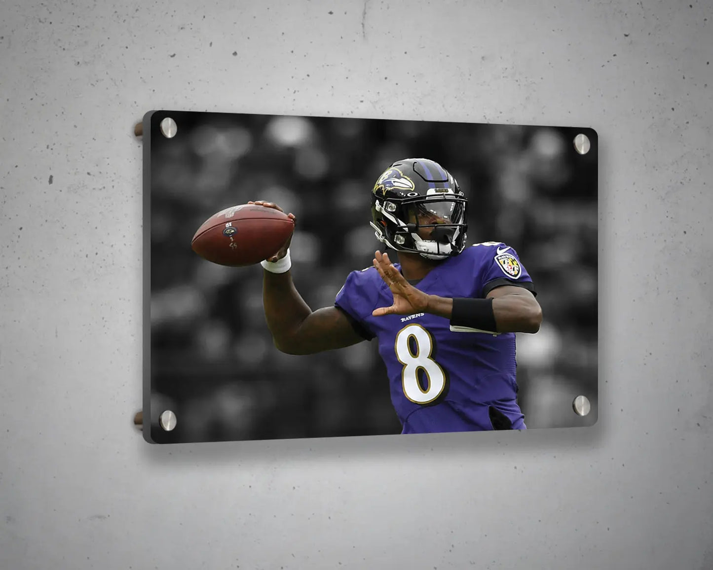 Lamar Jackson Black & White Canvas Art 