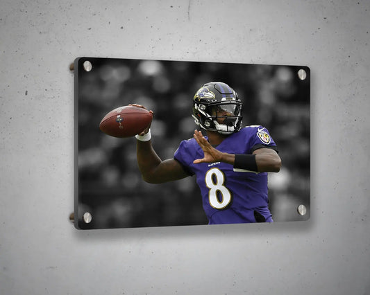 Lamar Jackson Black & White Canvas Art 