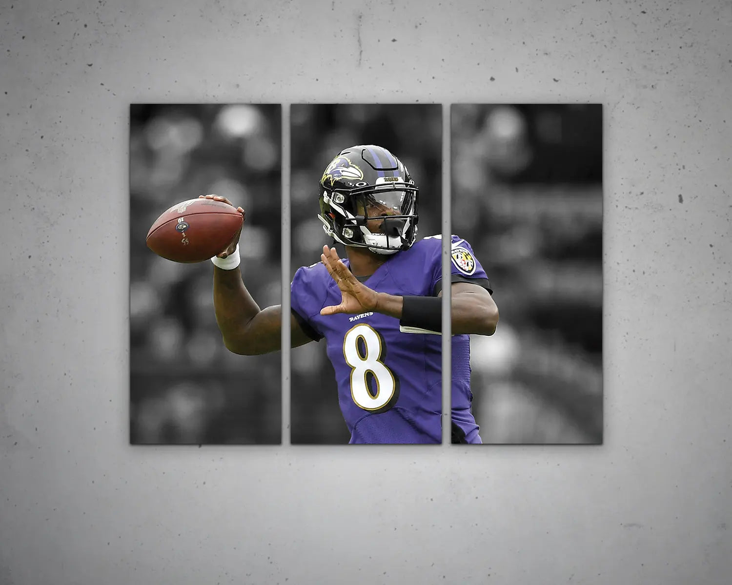 Lamar Jackson Black & White Canvas Art 