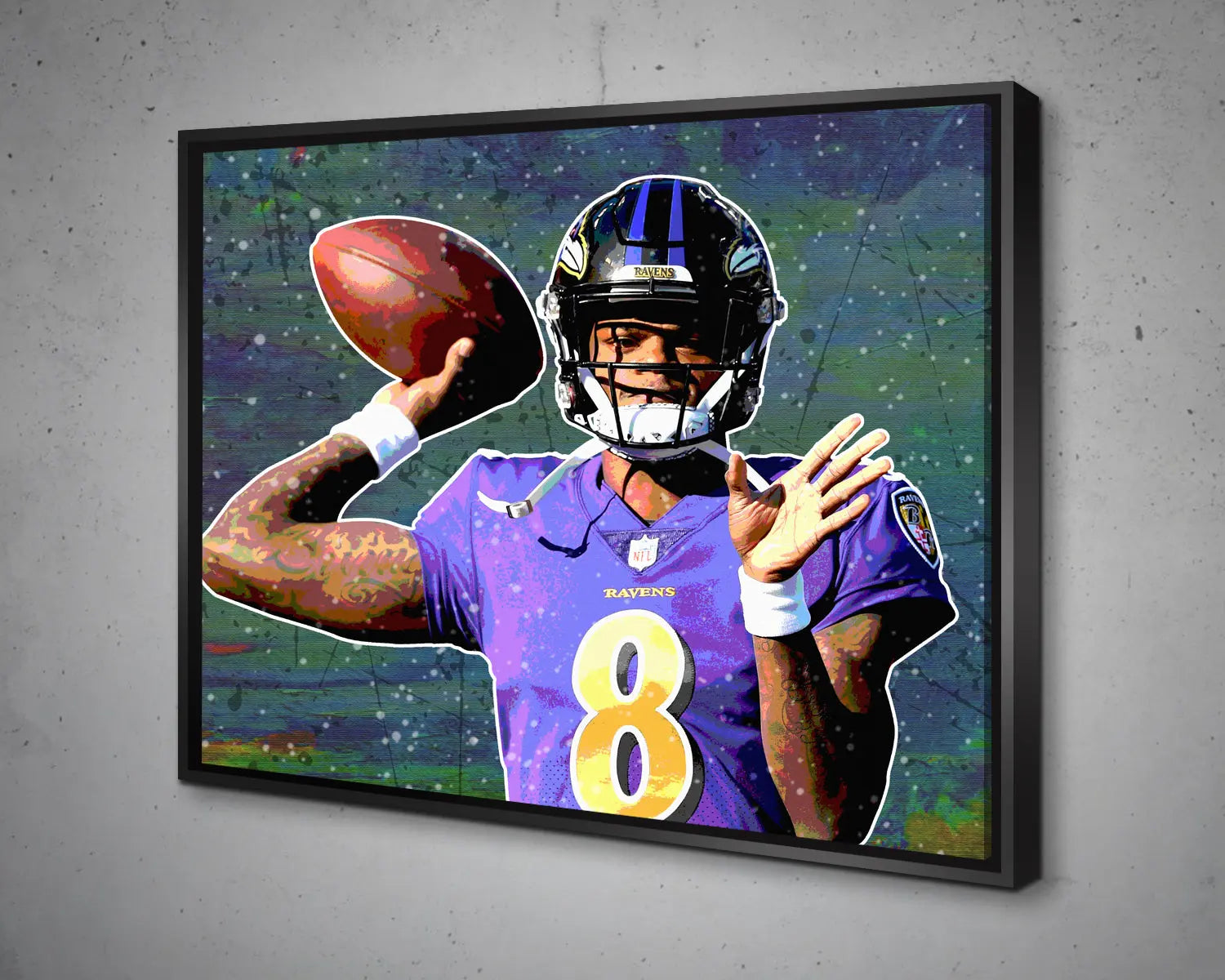 Lamar Jackson Multicolour Wall Art 