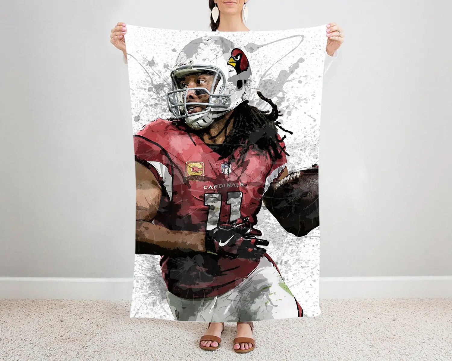Larry Fitzgerald Jr. Splash Effect Fleece Blanket 