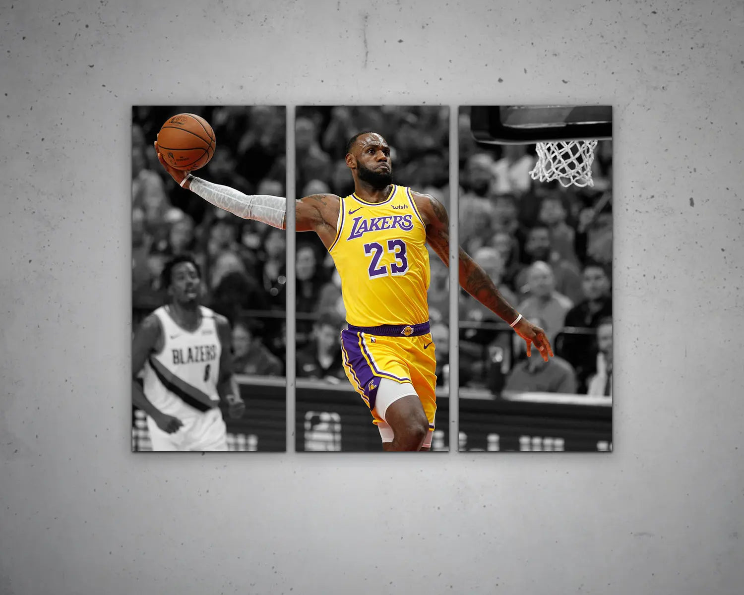 LeBron James Black & White Canvas Art 