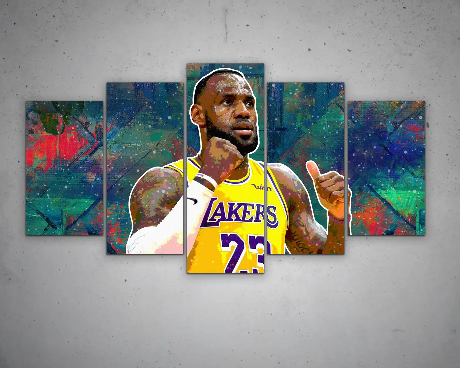 LeBron James Multicolour Wall Art 