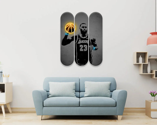 Lebron James Acrylic Skateboard Wall Art 