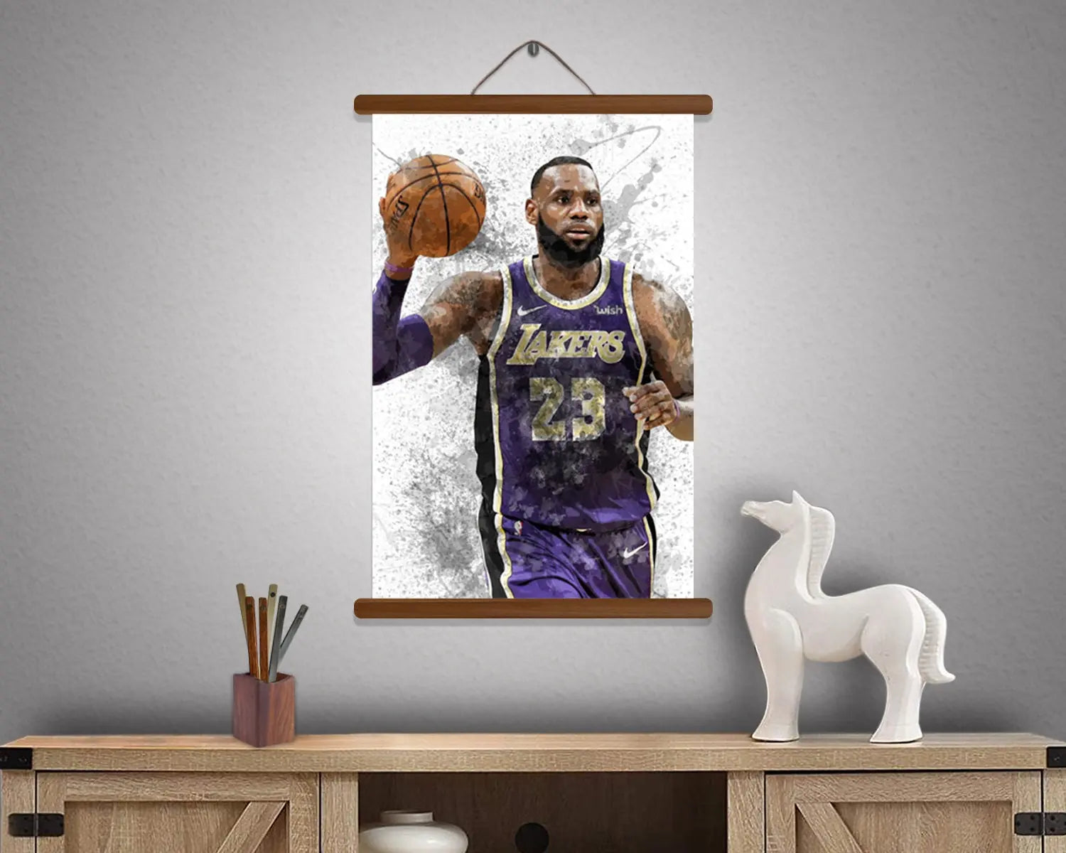 Lebron James Splash Effect Hanging Frame 