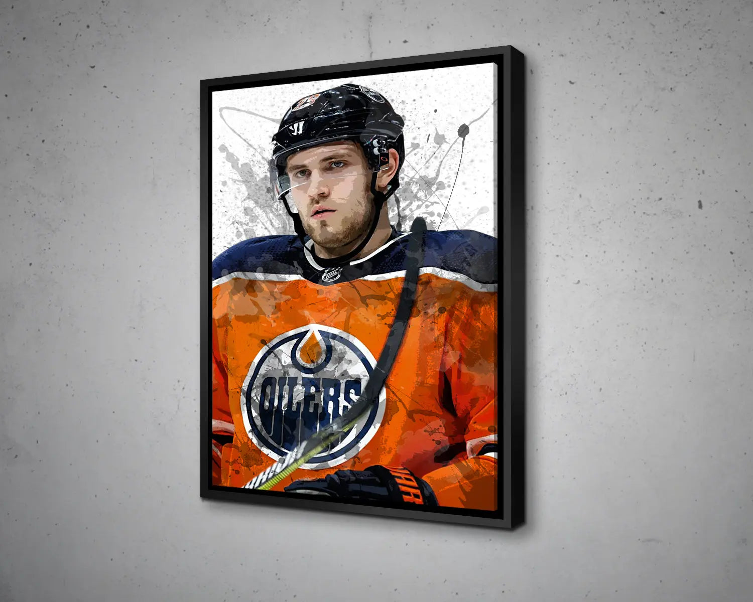 Leon Draisaitl Splash Effect Canvas Art 