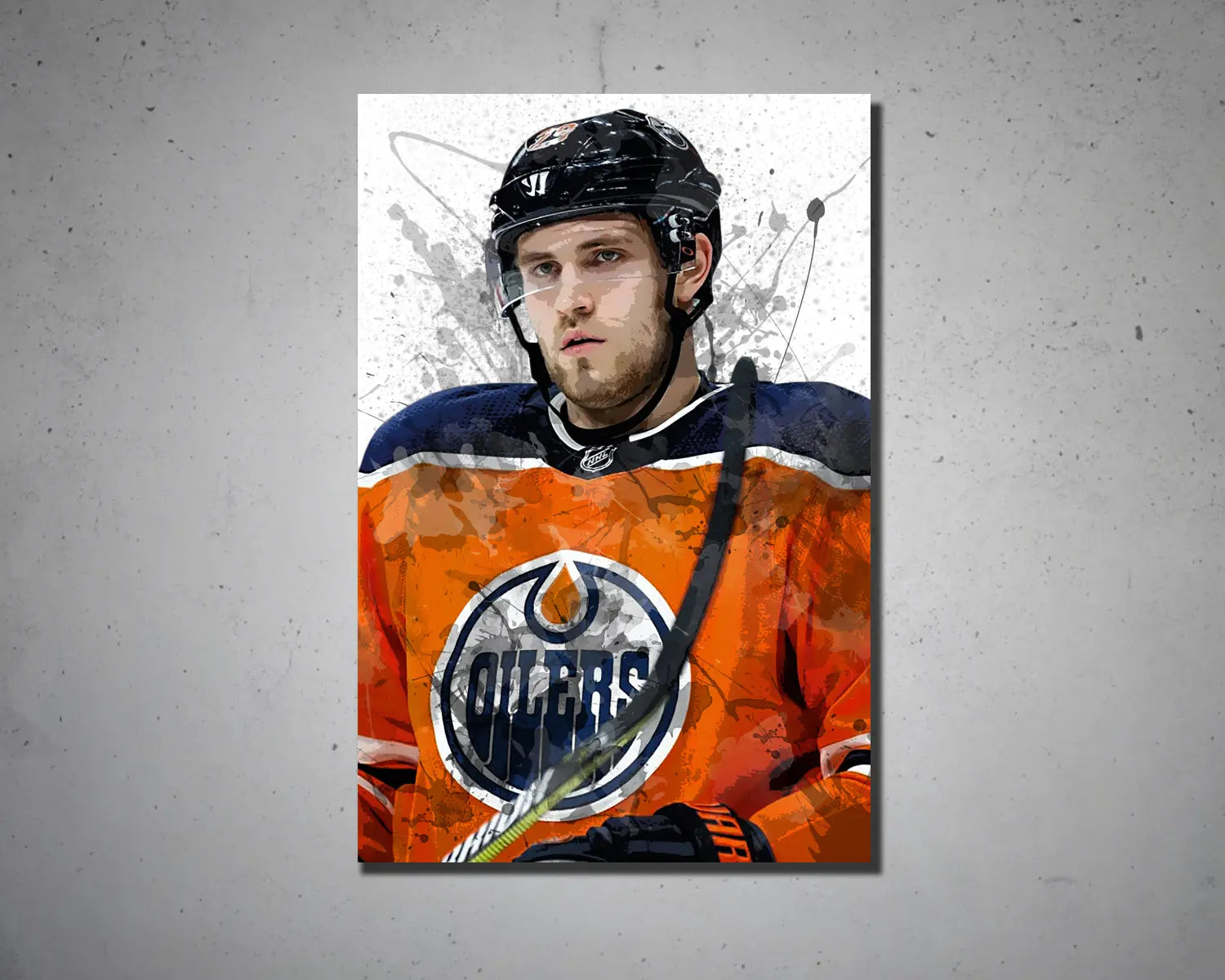 Leon Draisaitl Splash Effect Canvas Art 
