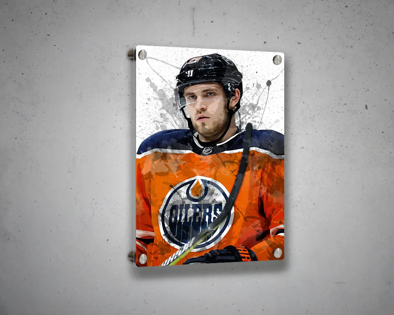 Leon Draisaitl Splash Effect Canvas Art 