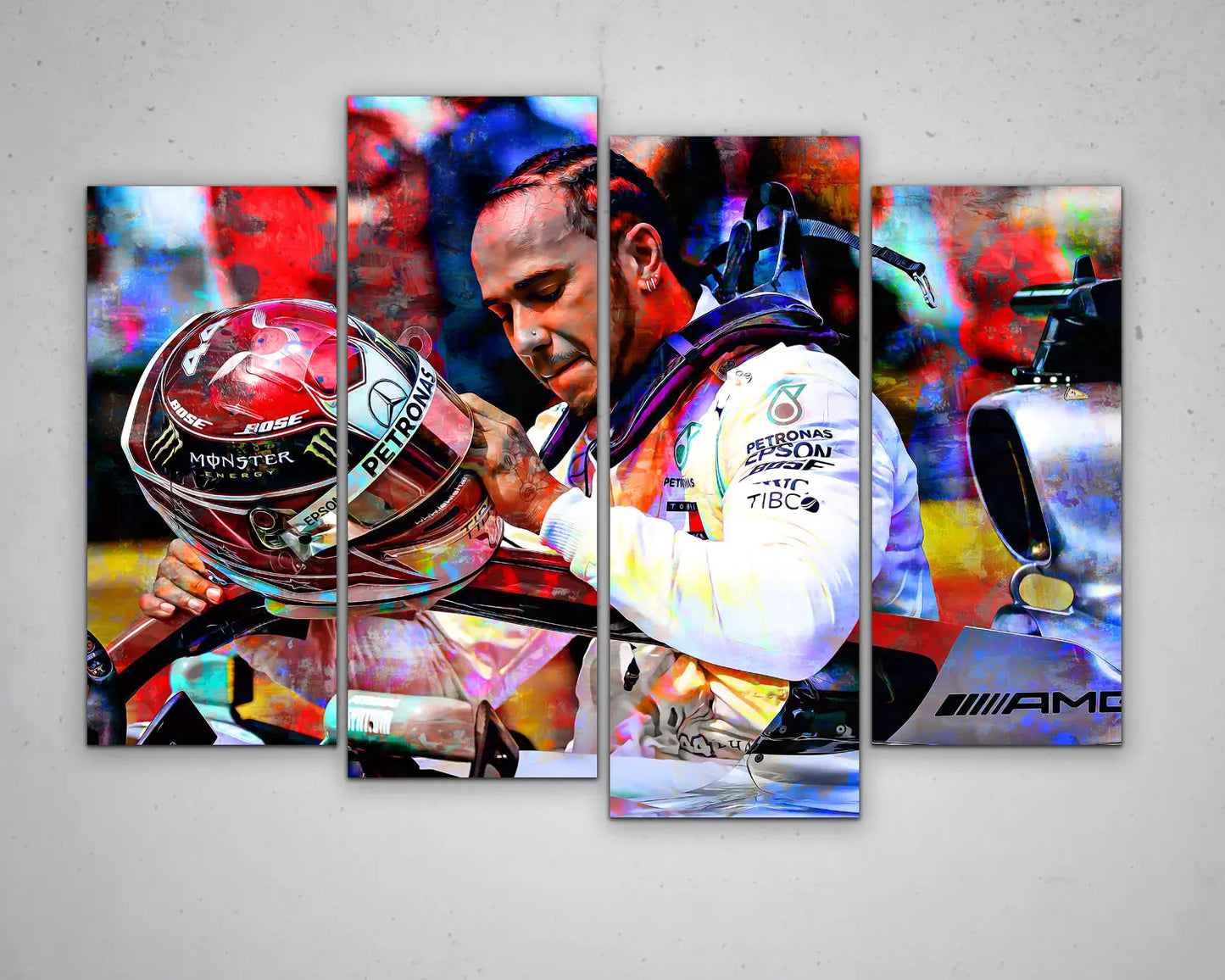 Lewis Hamilton Multicolour Wall Art 