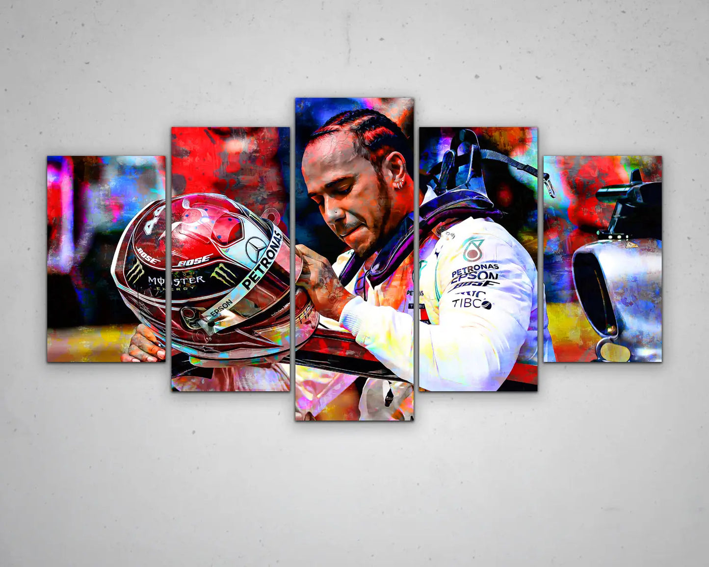 Lewis Hamilton Multicolour Wall Art 
