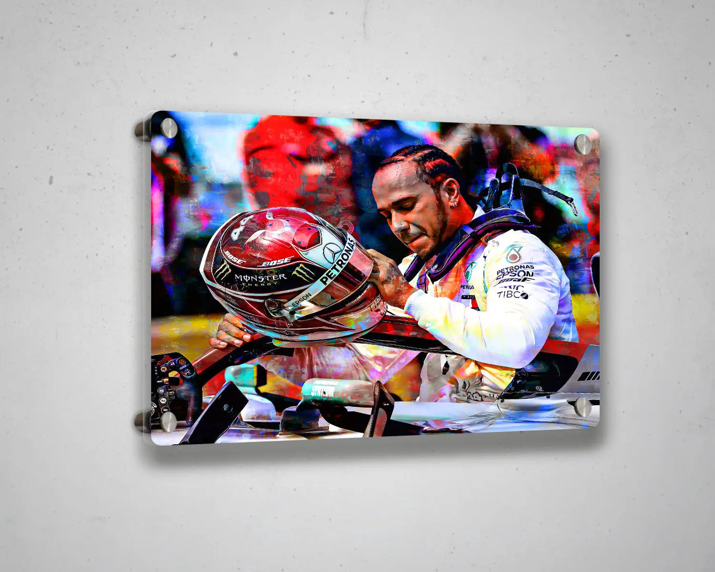 Lewis Hamilton Multicolour Wall Art 