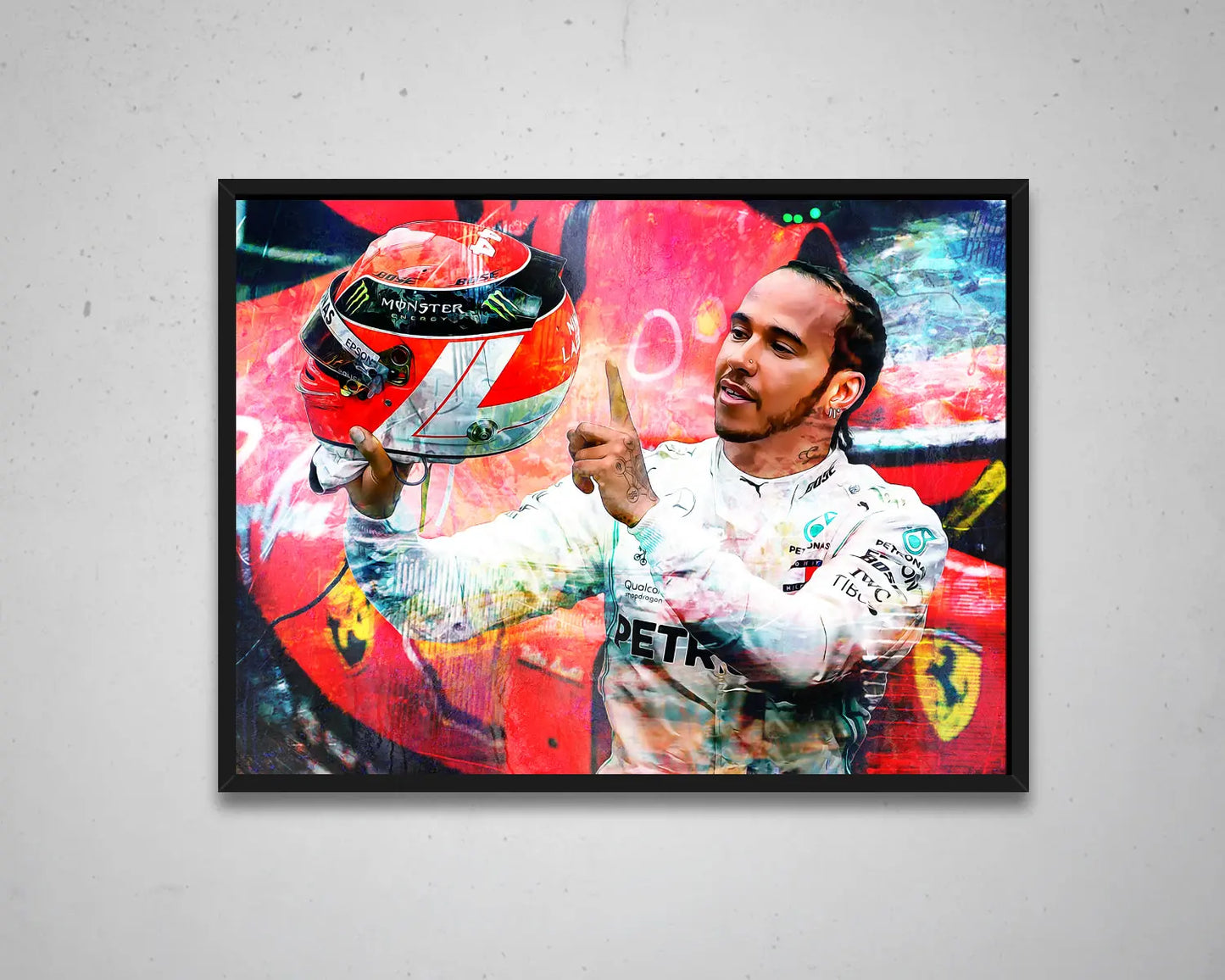 Lewis Hamilton Multicolour Wall Art 