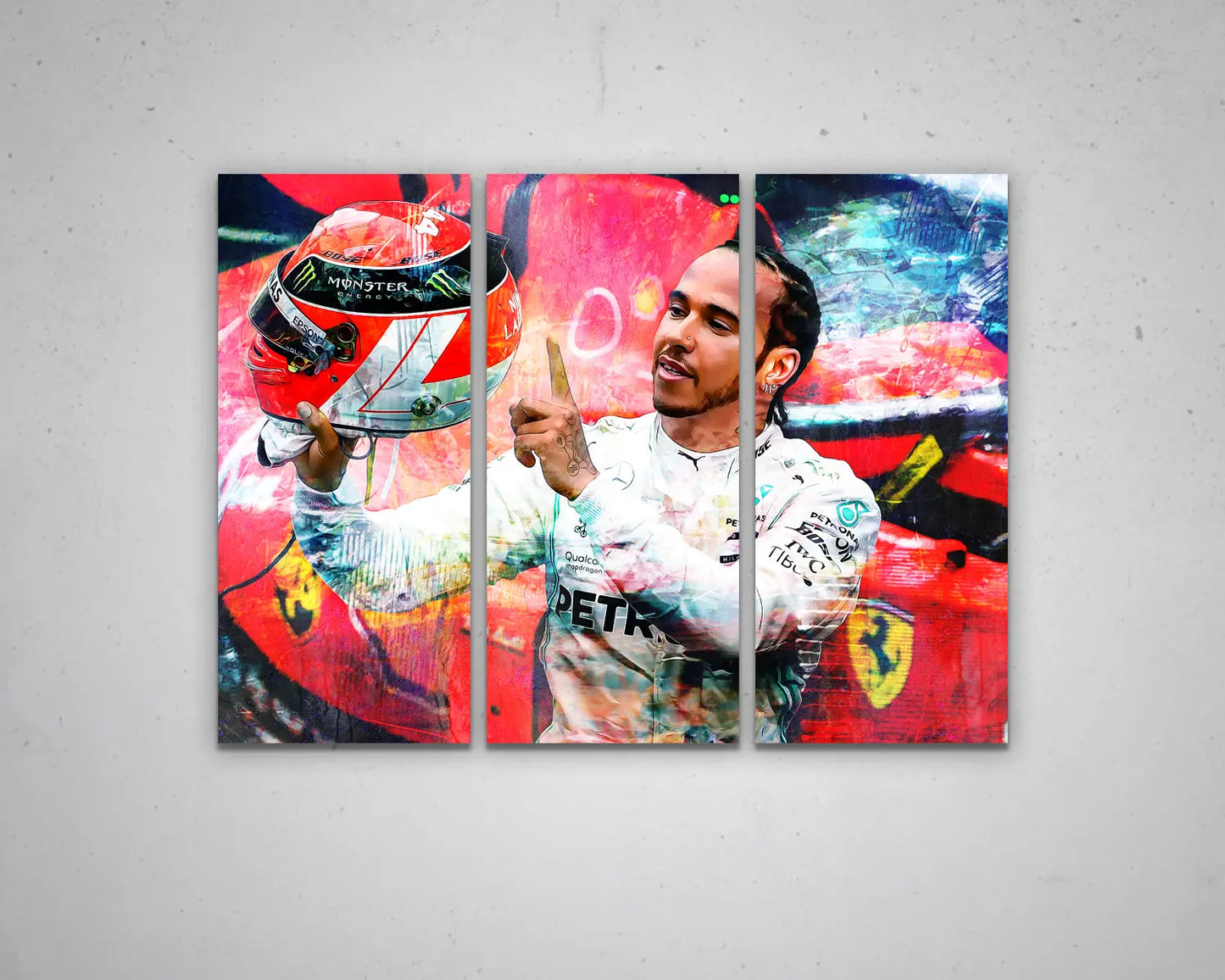 Lewis Hamilton Multicolour Wall Art 