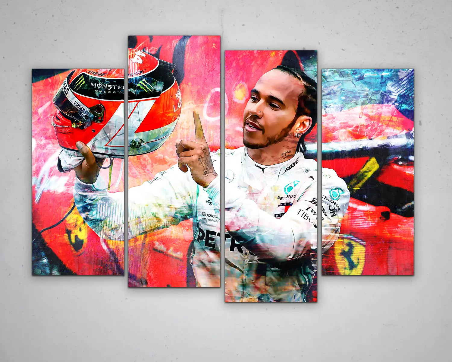 Lewis Hamilton Multicolour Wall Art 