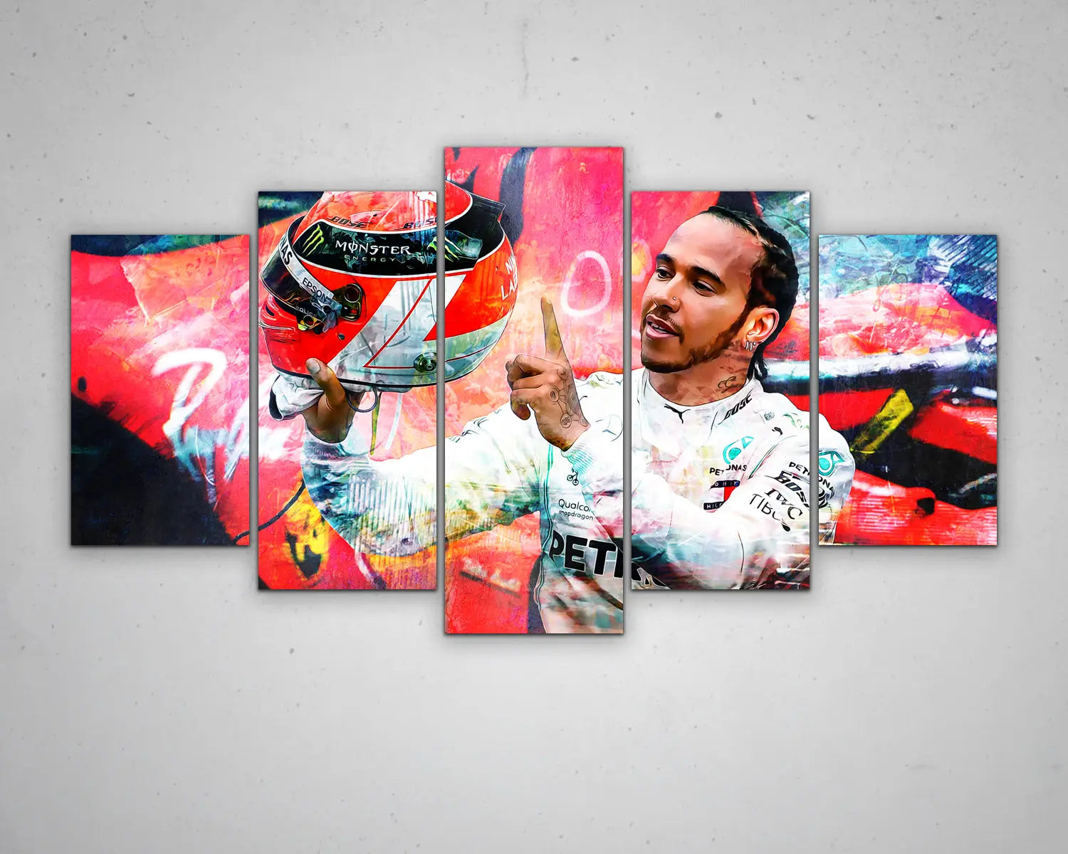 Lewis Hamilton Multicolour Wall Art 