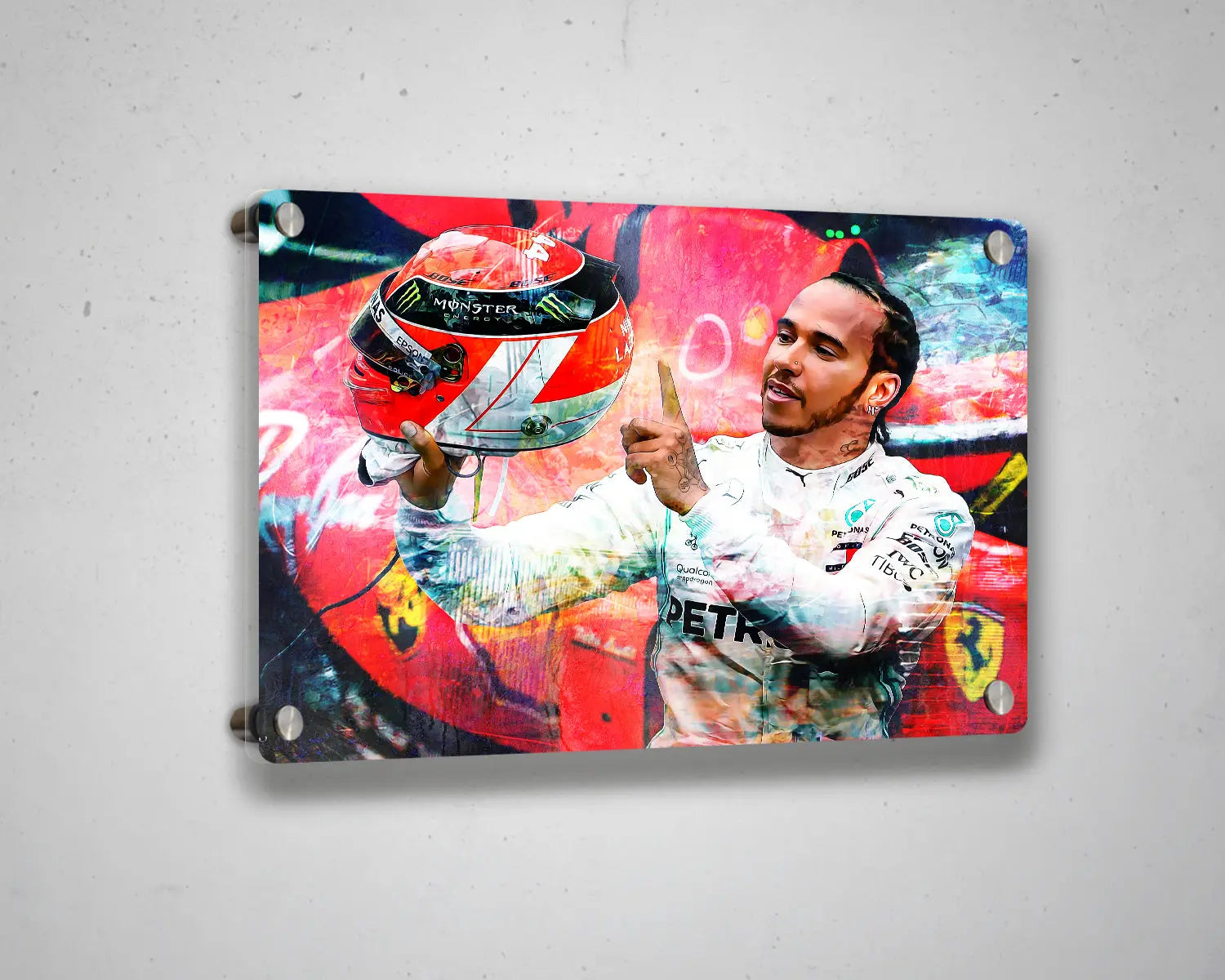 Lewis Hamilton Multicolour Wall Art 