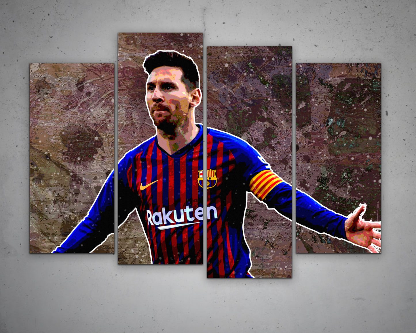 Lionel Messi Multicolour Wall Art 