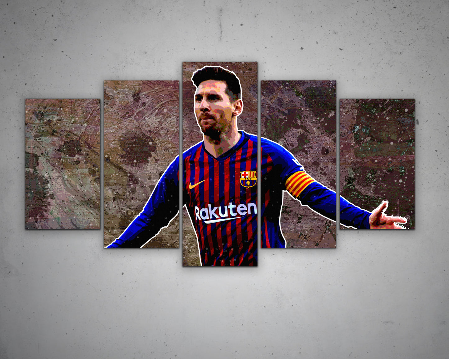 Lionel Messi Multicolour Wall Art 