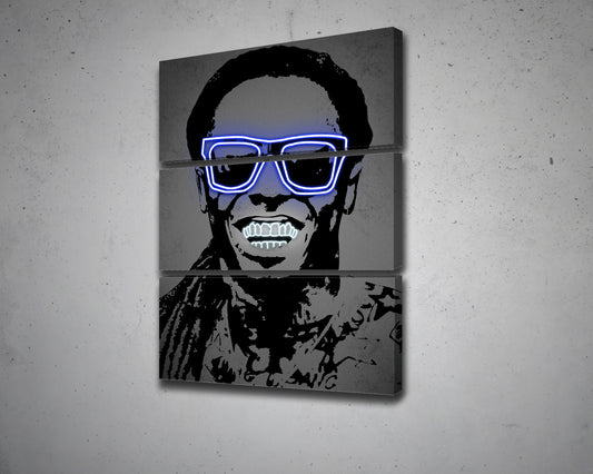 Lil Wayne Neon Effect Canvas Art