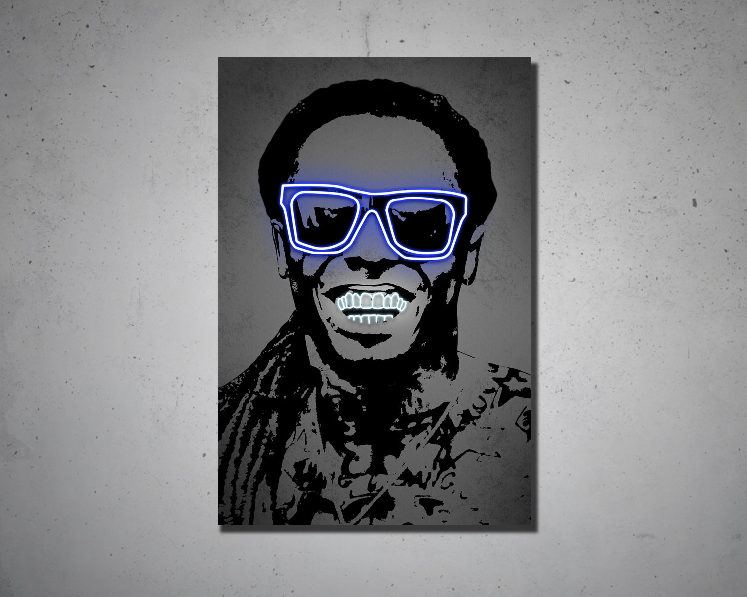 Lil Wayne Neon Effect Canvas Art 