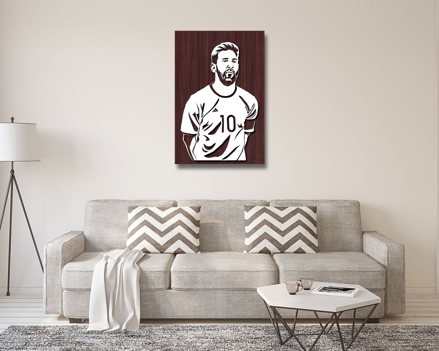 Lionel Messi LED Wooden Decal 
