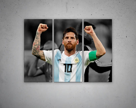 Lionel Messi Black & White Canvas Art 