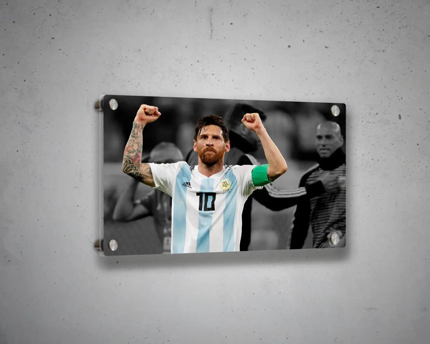 Lionel Messi Black & White Canvas Art 