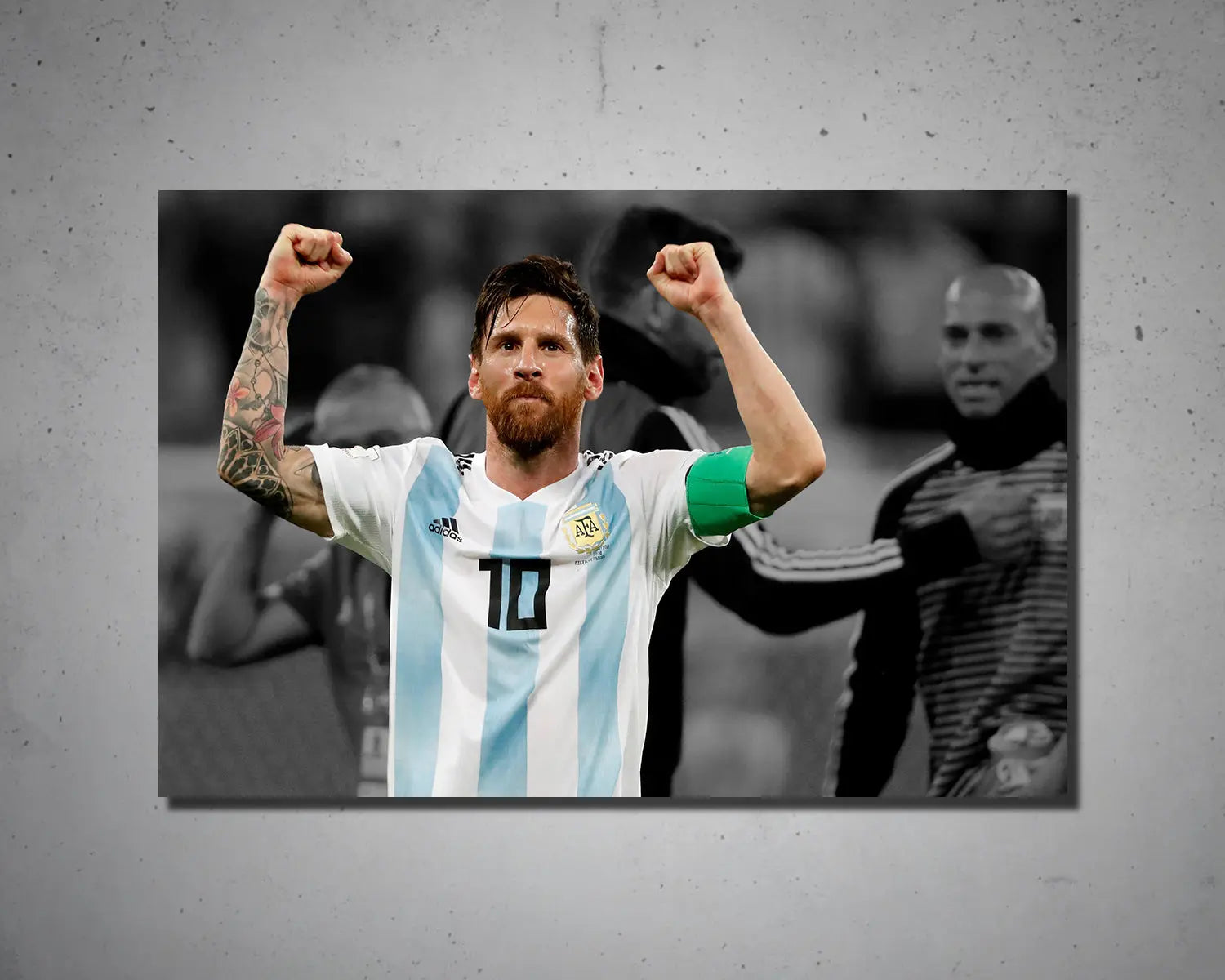 Lionel Messi Black & White Canvas Art 
