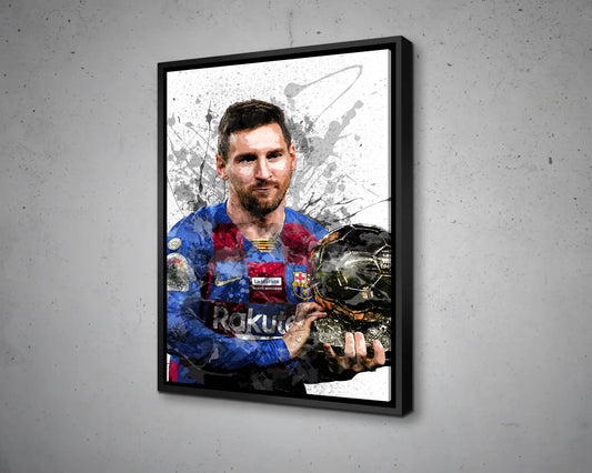 Lionel Messi Splash Effect Canvas Art 