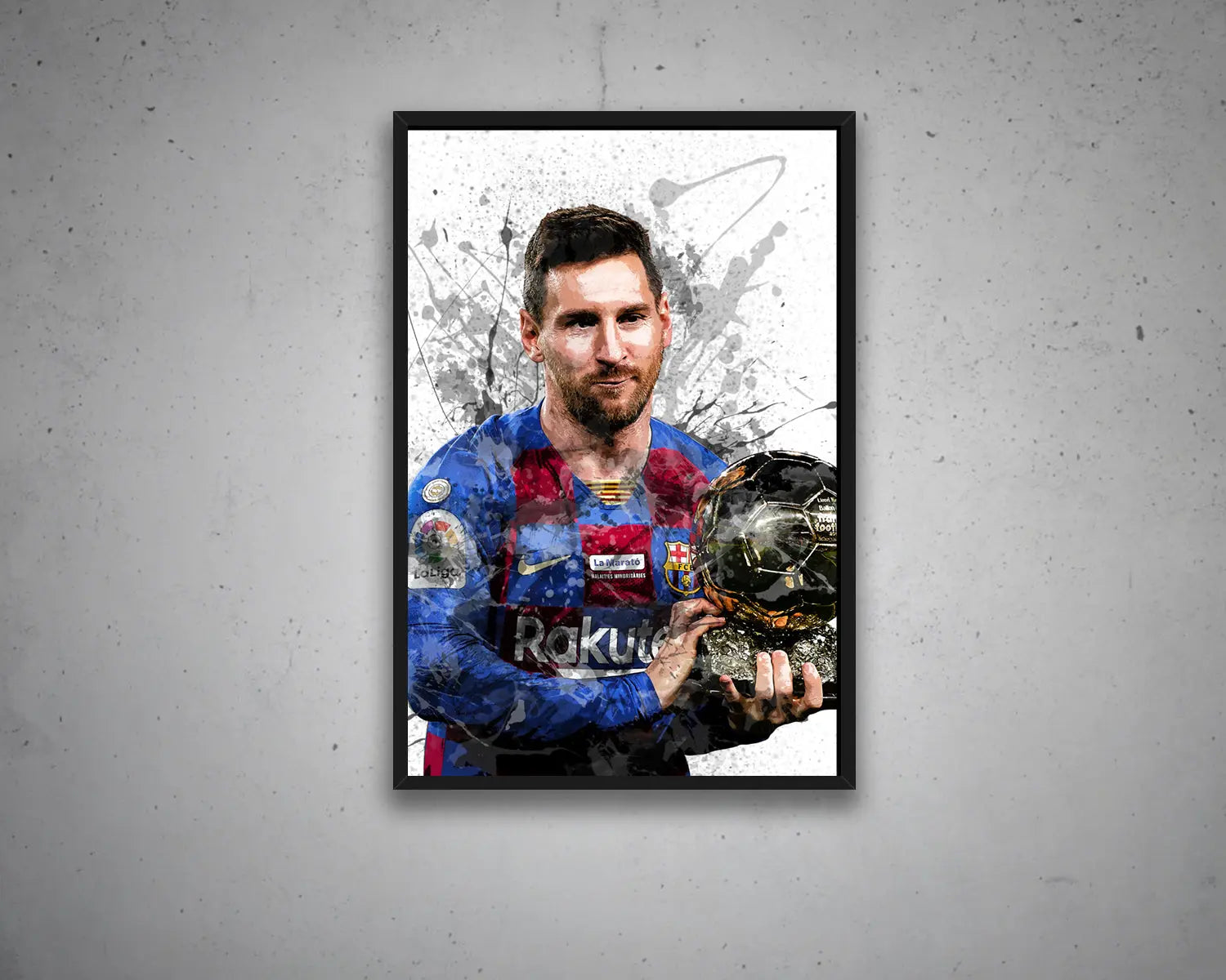 Lionel Messi Splash Effect Canvas Art 